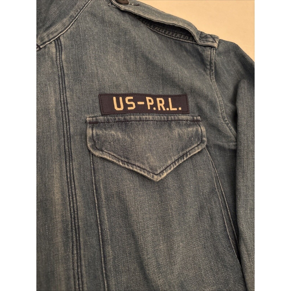 Vintage Polo‎ Ralph Lauren Denim & Supply Men's  Denim Military Jacket MEDIUM - Picture 2 of 8